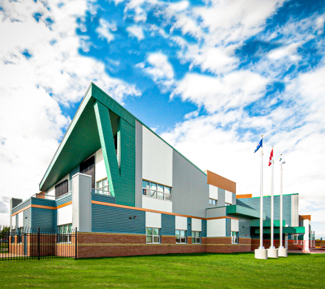 Westpark Middle School in Red Deer, AB, receives LEED GOLD certification. The innovative design includes many environmentally sound, energy-efficient systems and construction.